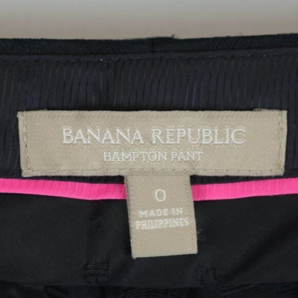 Banana Republic Hampton Women's Size 0 Navy Blue Checker Mid Rise Ankle Pants - Picture 7 of 9